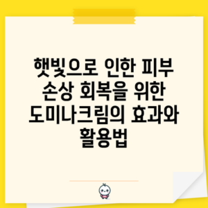 햇빛으로 인한 피부 손상 회복을 위한 도미나크림의 효과와 활용법
